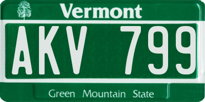 VT license plate AKV799