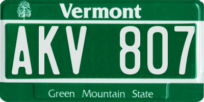 VT license plate AKV807