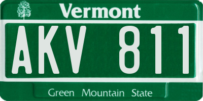 VT license plate AKV811