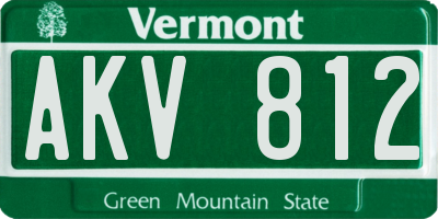 VT license plate AKV812