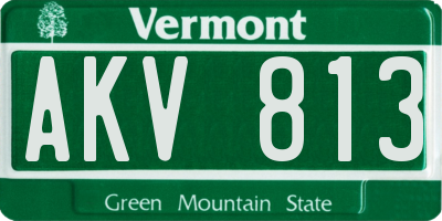 VT license plate AKV813