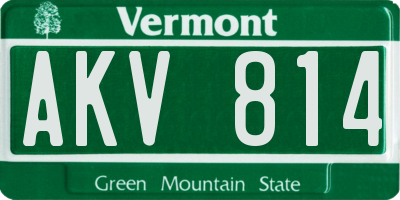 VT license plate AKV814