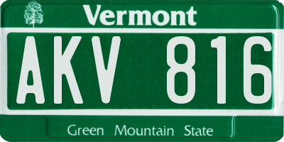 VT license plate AKV816
