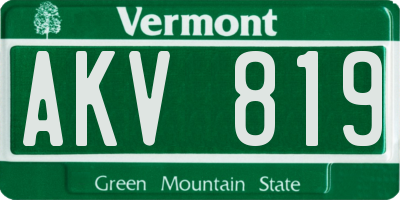 VT license plate AKV819