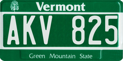 VT license plate AKV825