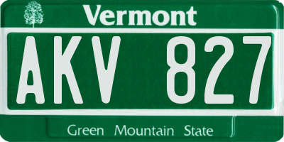 VT license plate AKV827