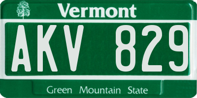VT license plate AKV829