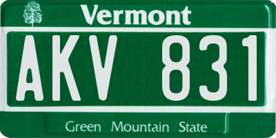 VT license plate AKV831