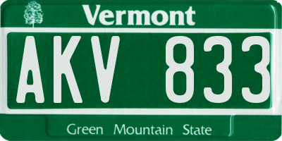 VT license plate AKV833