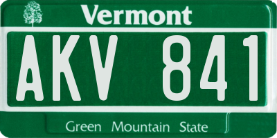 VT license plate AKV841