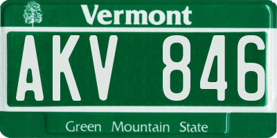 VT license plate AKV846