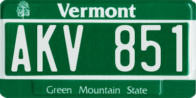 VT license plate AKV851