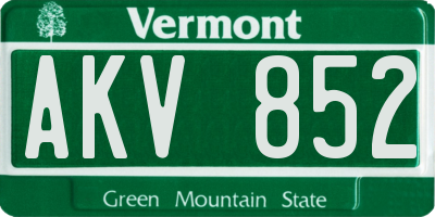 VT license plate AKV852