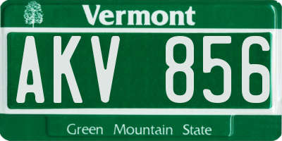 VT license plate AKV856