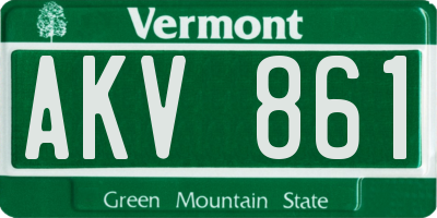 VT license plate AKV861
