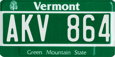 VT license plate AKV864