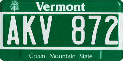 VT license plate AKV872