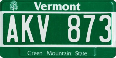 VT license plate AKV873