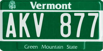 VT license plate AKV877