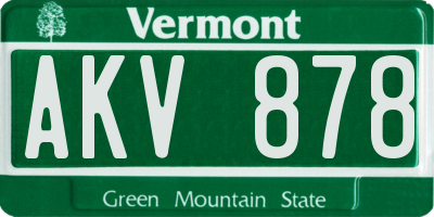 VT license plate AKV878