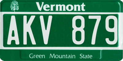 VT license plate AKV879