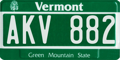 VT license plate AKV882