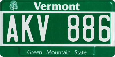 VT license plate AKV886