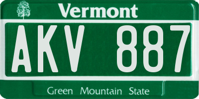 VT license plate AKV887