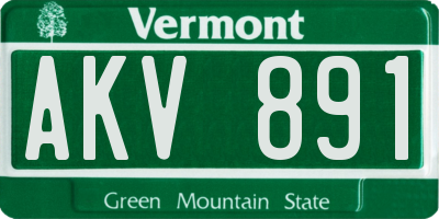 VT license plate AKV891