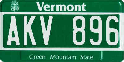VT license plate AKV896