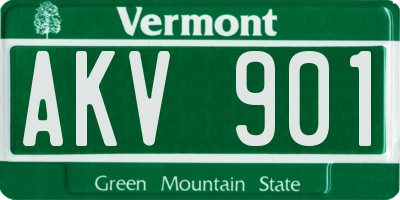 VT license plate AKV901