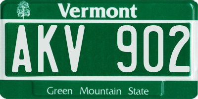 VT license plate AKV902