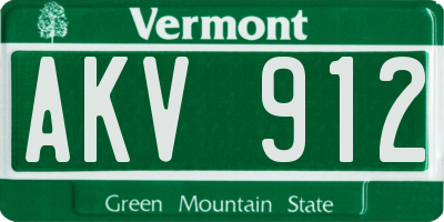 VT license plate AKV912