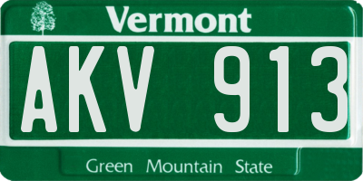 VT license plate AKV913