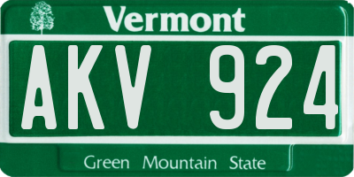 VT license plate AKV924