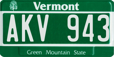 VT license plate AKV943
