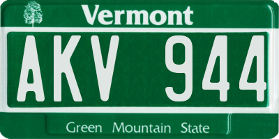 VT license plate AKV944