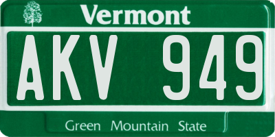 VT license plate AKV949