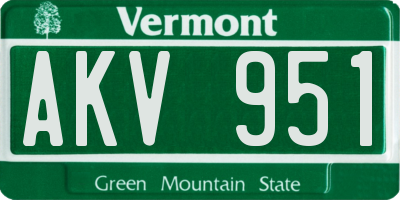 VT license plate AKV951