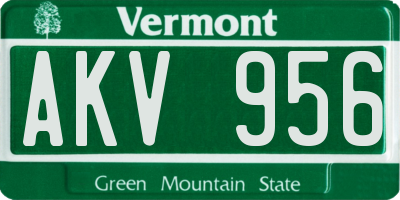 VT license plate AKV956