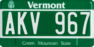 VT license plate AKV967