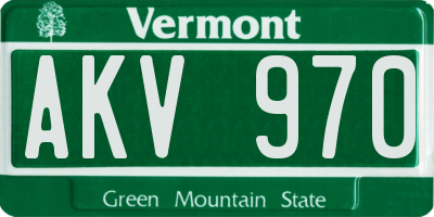 VT license plate AKV970