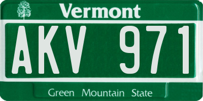VT license plate AKV971