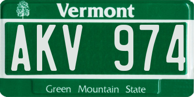 VT license plate AKV974