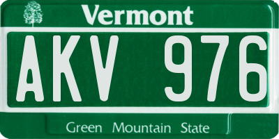 VT license plate AKV976