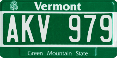 VT license plate AKV979