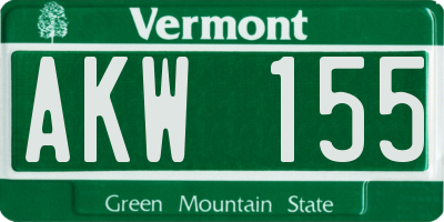 VT license plate AKW155