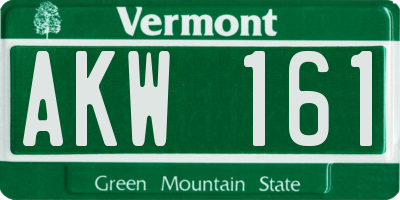 VT license plate AKW161