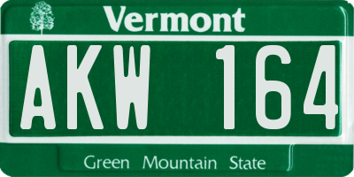 VT license plate AKW164