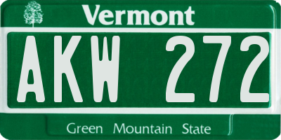VT license plate AKW272